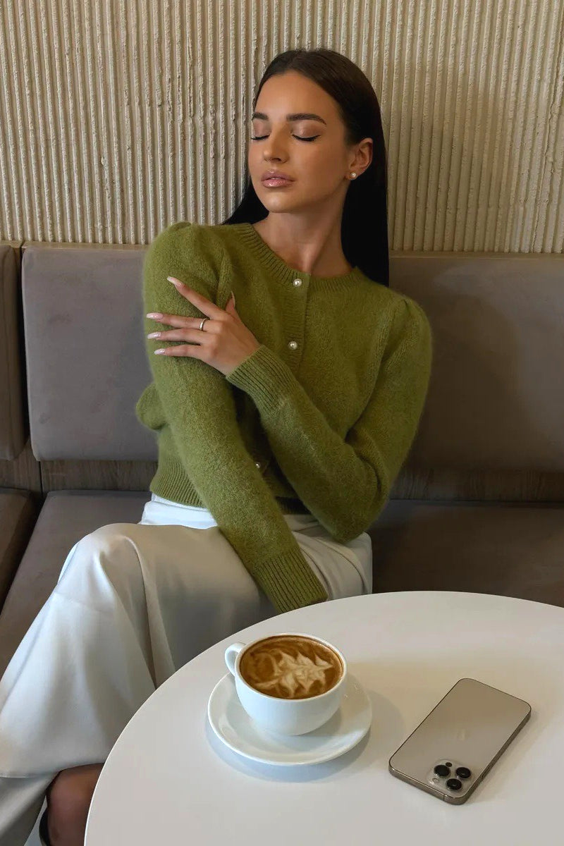 Solid Minimalist Relaxed Long Sleeve Knit Cardigan