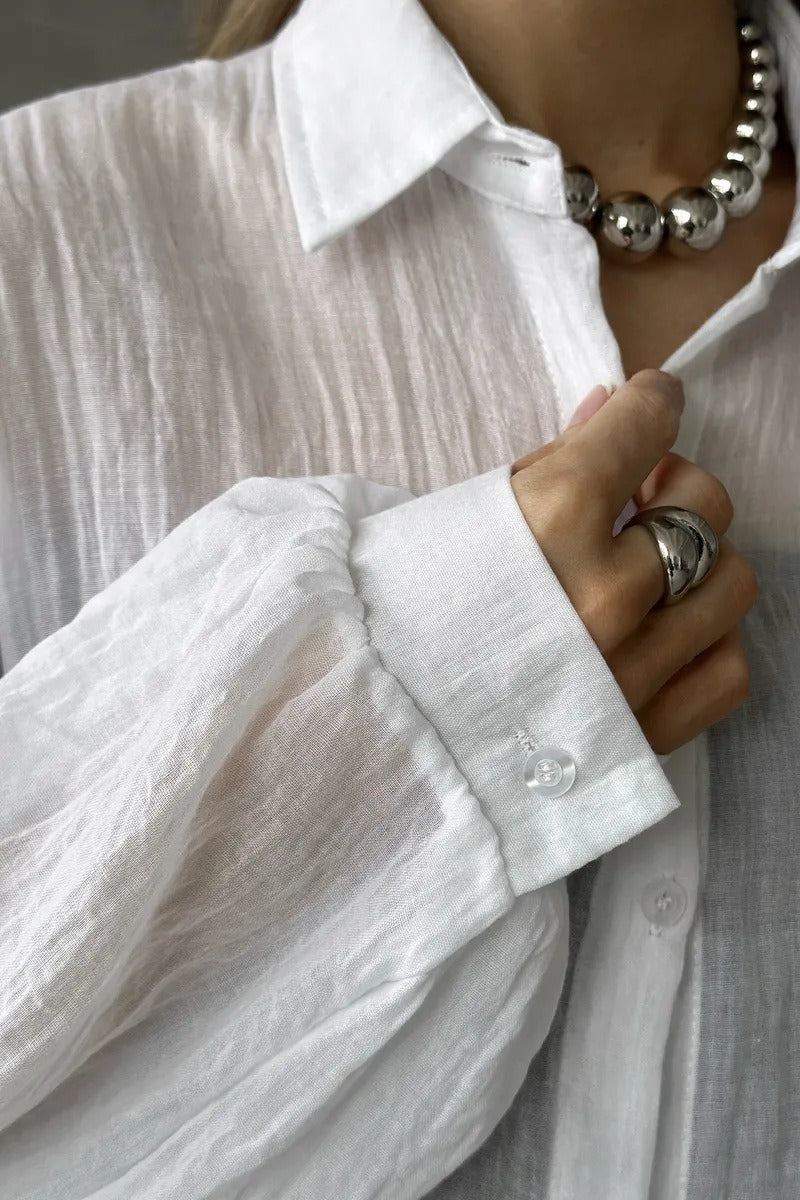 Solid Casual Chic Long Sleeve Blouse