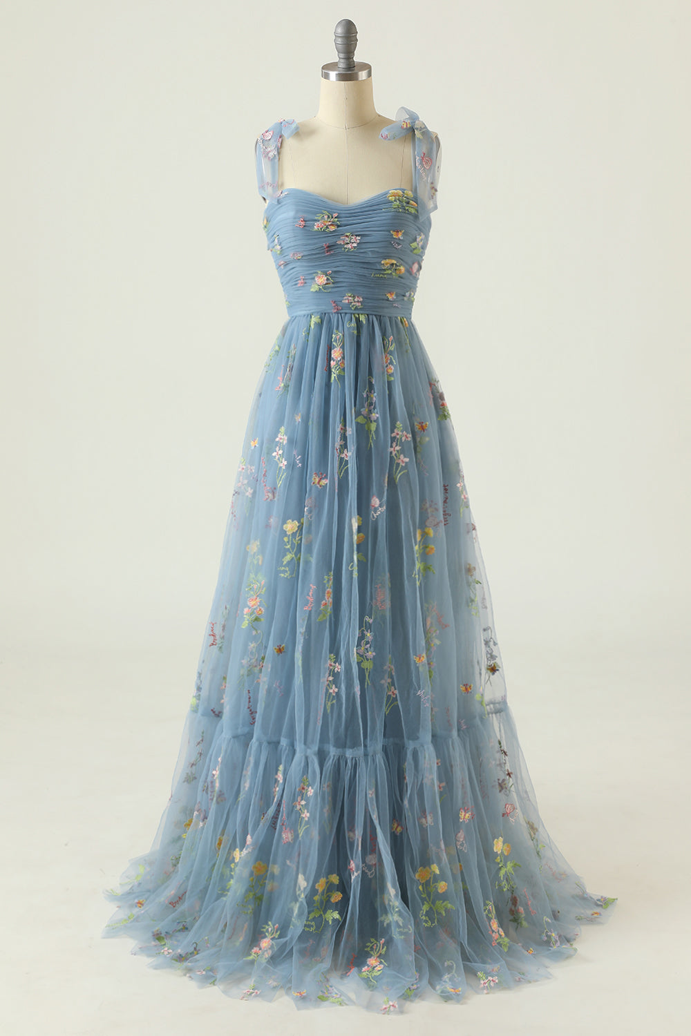 Langes Champagner-besticktes Ballkleid in Übergröße