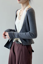 Patchwork Layered Halter Long Sleeve Tee
