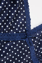 Sexy Polka Dot Color Block Lace Cami Top