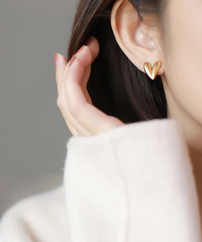 Fine Gold Copper Alloy LoveStud Earrings