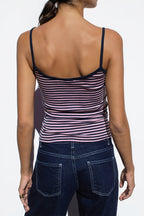 Striped Cropped Casual Cami Top