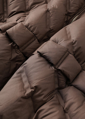 Lose Kaffee Kapuze Reißverschluss Kordelzug Ente Daunenmäntel Winter 