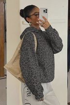 Leopard Print Pullover Street Hoodie