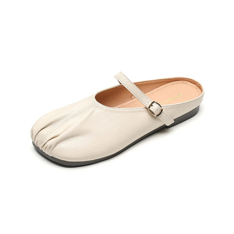 new summer women's slippers Korean style mary jane shoes mules Ladies casual black flats Work shoes Large size 41-43
