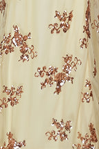 Slim Backless Floral Sequin Maxi Dress