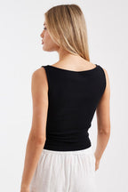 Polka Dot Ribbed Halter Tank Top
