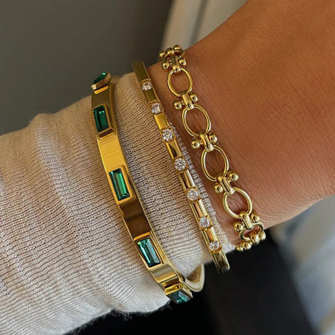 Zirkonia-Brombeer-Kettenarmband 