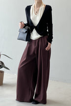 Patchwork Layered Halter Long Sleeve Tee