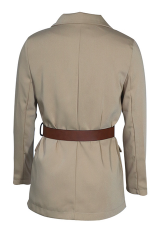 Prenda exterior de cuello vuelto con parches lisos de calle (3 colores) 