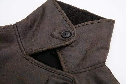 Damen Kleidung Pelz Langarm Kragen Doppelseitige Jacke Mantel Damen Mantel 