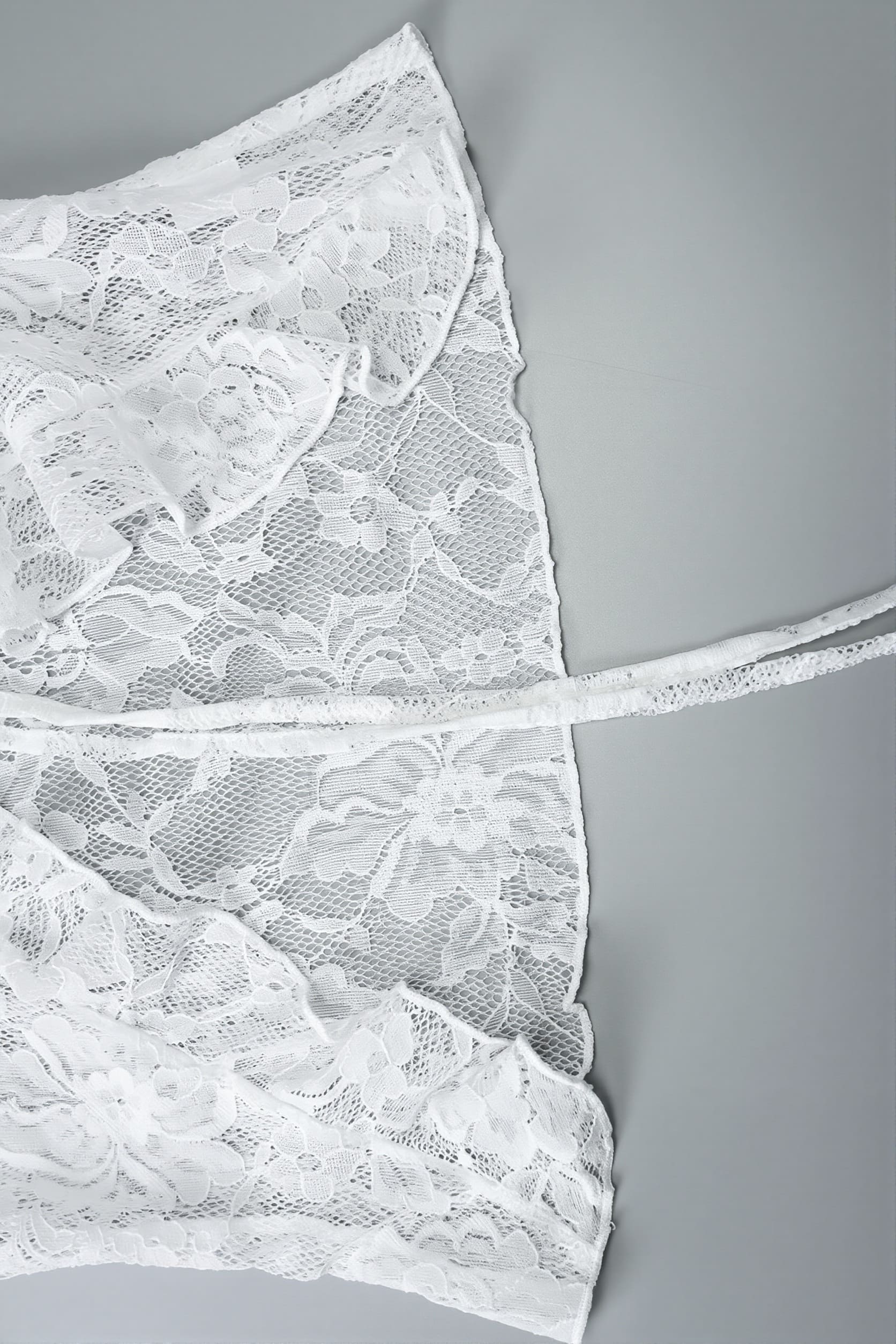 Sexy Long Sleeve Tie Front Lace Blouse