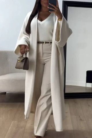 Lockerer, einfarbiger Mantel für Herbst und Winter 