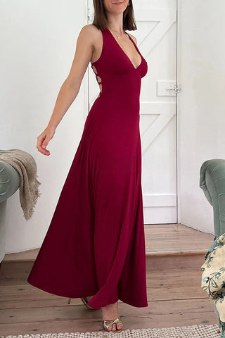 Ein weiteres wunderschönes Stretch-Maxikleid mit Schnürung am Rücken 