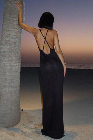 Backless Slim Fit Maxi Dress