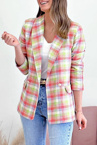 Prendas de abrigo informales con cuello vuelto y contraste de bloques de colores 