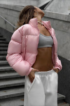 Essential Cropped Puffy Puffer Jacket