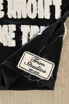 Street Pullover Letter Patch Loose Crew T-shirt