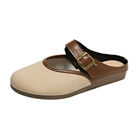 Flats Mules Shoes Women Casual Cozy Soft Walking Slippers 2024 Summer Slingback Flip Flops Sandals Fashion Dress Femme Slides
