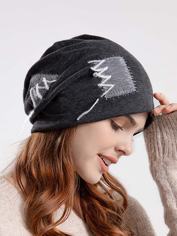 Gorro de punto con cordón para mujer de invierno 