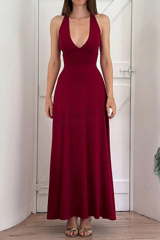 Ein weiteres wunderschönes Stretch-Maxikleid mit Schnürung am Rücken 