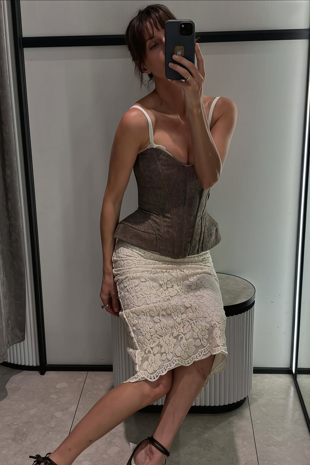 Solid Strapless Slim Corset Tank Top