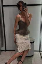 Solid Strapless Slim Corset Tank Top