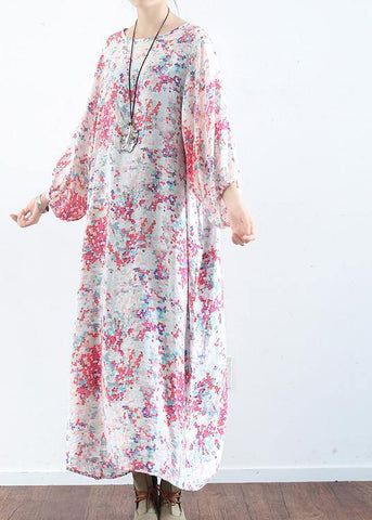 Vestido de verano de fiesta de sisal con cuello redondo y flores rosas francesas 