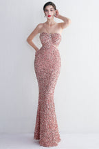 Mermaid Halter Black Sequins Long Prom Dress with Keyhole