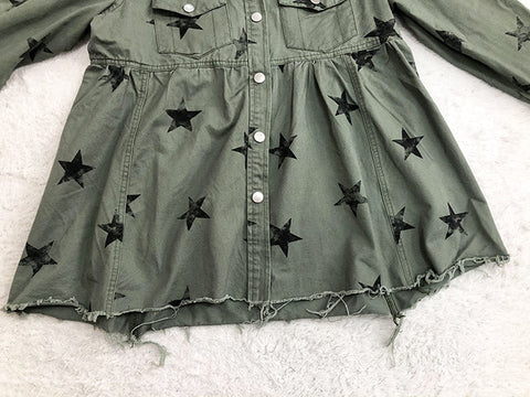 Chaqueta vaquera holgada de longitud media para mujer 