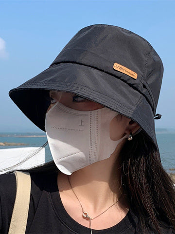 Lace-Up Wide Side Sun-Protection Hats&Caps Fisherman Hat