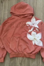 Floral Applique Street Hoodie