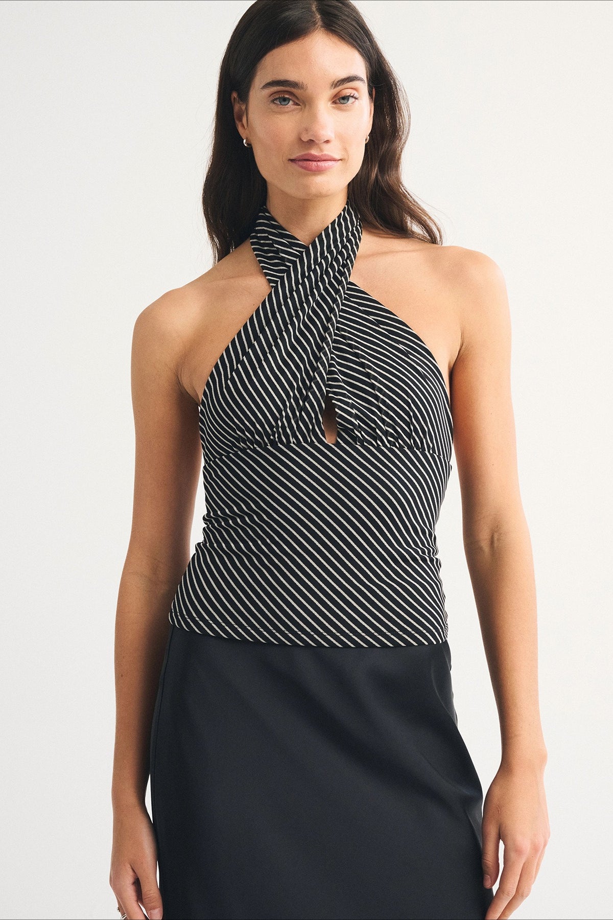 Polka Dot Multiway Tie Mesh Halter Top