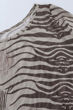Sexy Mesh Zebra Print Sheer Blouse