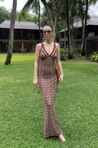 Striped Color Block Cami Maxi Dress