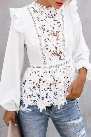 Tops de moda sexys de cuello redondo con retazos ahuecados y sólidos 