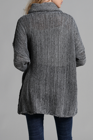 Casual Solid Split Joint Turtleneck Tops Sweater