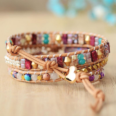 Pulsera romántica de jaspe morado 
