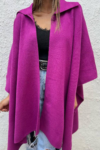 Einfarbige, lässige Strickjacke mit lockerem Einknopf-Windbreaker 