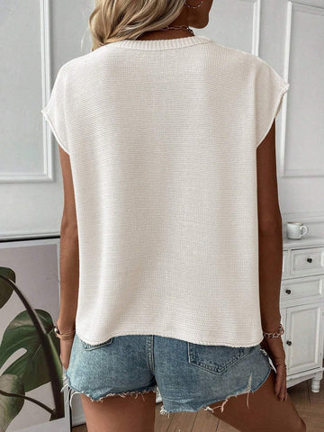 Women Solid Color Bat Sleeve Sweater Top