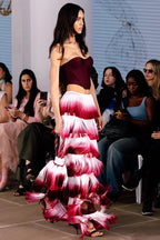 Elegant Fringed Waist Elastic Casual Maxi Dress