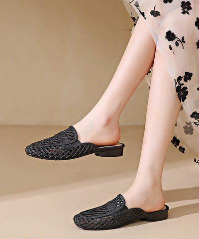 New Fashion Apricot Hollow Out Breathable Slide Sandals