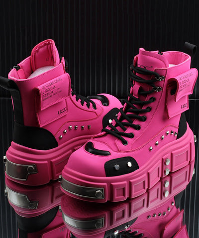 Botas elegantes de piel sintética con plataforma Rose 