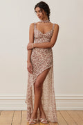 Sexy Sheer Irregular Floral Maxi Dress