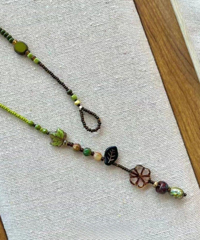 Collar colgante de cuentas con bloques de colores hecho a mano 