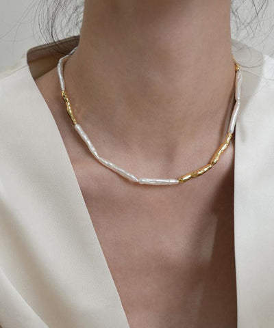 Moderne Perlen-Prinzessinnen-Halskette aus Legierung mit Farbblock 