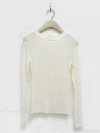 Basic Summer Breathable Long Sleeve Thin Knit Top
