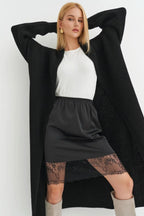 Oversized Long-Length Knit Cardigan