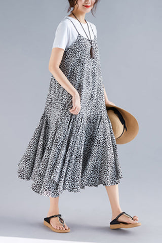 Vestido negro floral de playa, elegante, para el trabajo, con tirantes finos, para verano. 